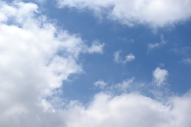 White cloudy with blue sky background