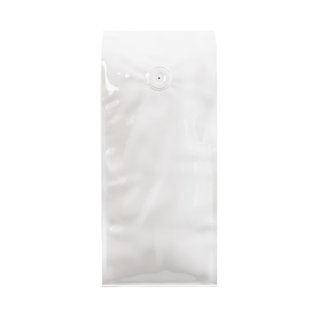 Photo a white coffee bag isolated on a blank background