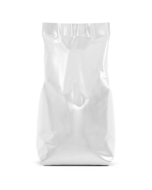 a White Coffee Bag mockup isolated on a White Background