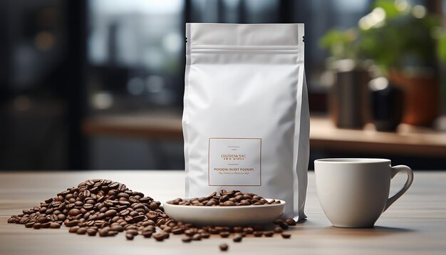 white coffee of bagmockup