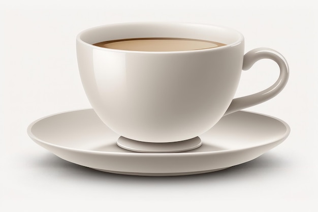 White coffee cup on a white background isolated