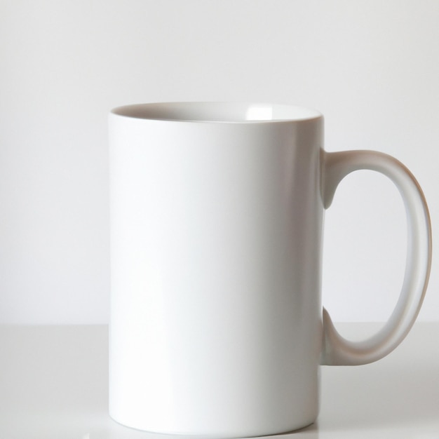 A white coffee mug on a white background