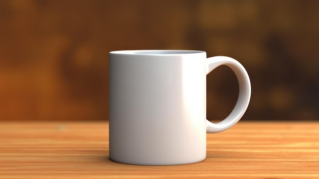 A white coffee mug with a brown background.