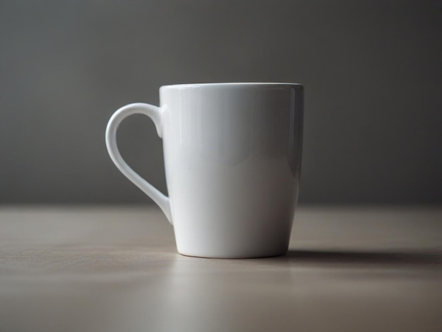 a white coffee mug with a handle