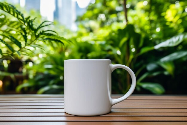 White coffee mug with space for customized design