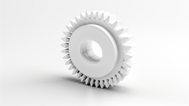 Photo a white cog that is made by a gear.