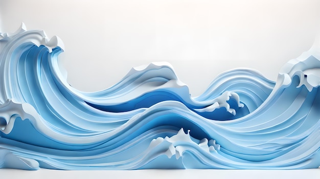 white color 3d sea wave water landscape background wallpaper