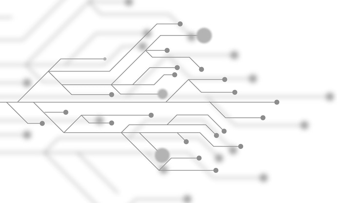 Photo white color abstract cyber future technology concept circuit board illustration background