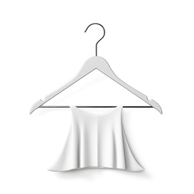 Photo white color clothes hanger flat vector white background i