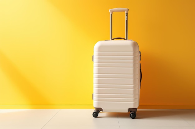 White color luggage or baggage bag use for transportation travel