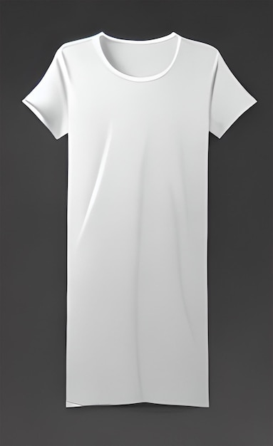 White Color Slim Fit Short Sleeve long body Tshirt Mockup