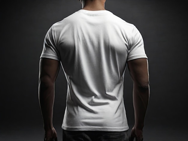 Photo white color slim fit tshirt on generative ai