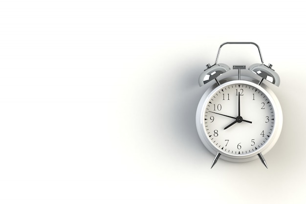 White color vintage alarm clock