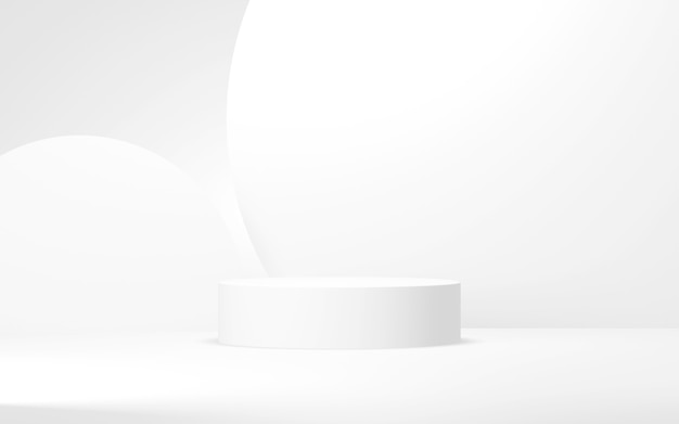 Photo white colors podium abstract background minimal geometric shape 3d rendering