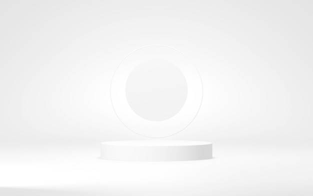 Photo white colors podium abstract backgroundminimal geometric shape 3d rendering