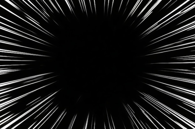 Photo white comic book action speed lines manga frame black background