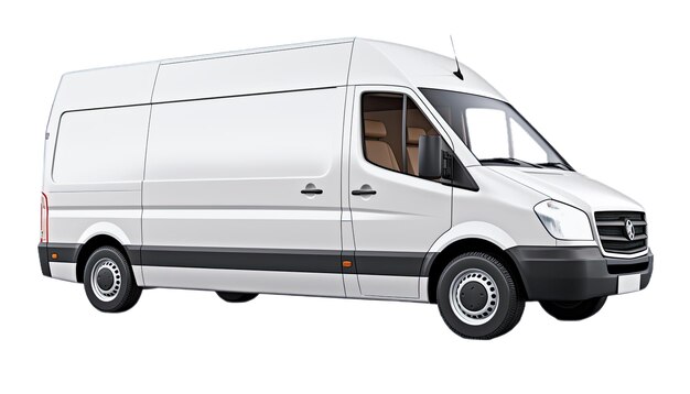 Photo white commercial delivery van isolated in no background 3d rendering