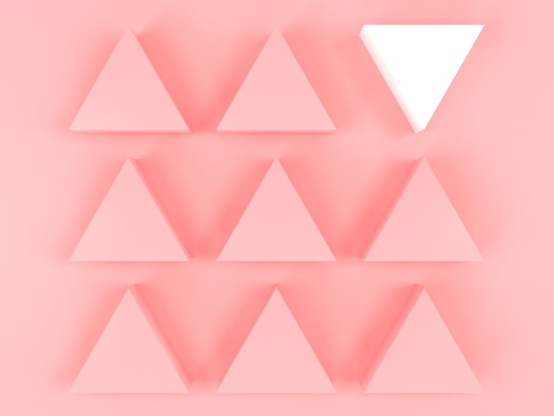 white contrast geometric shape different on pink pastel background