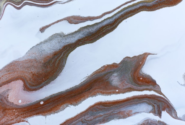 White copper and black ripple pattern marble abstract texture