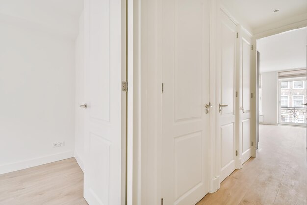 White corridor in modern apartment