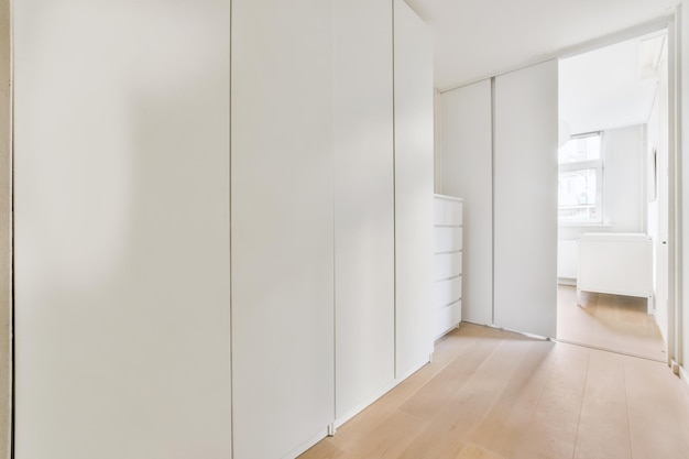 White corridor in modern apartment