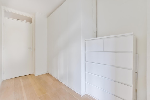 White corridor in modern apartment