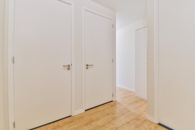 White corridor in modern apartment