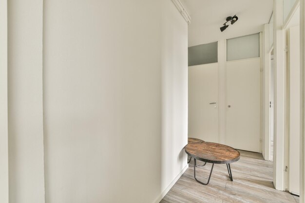 White corridor in modern apartment