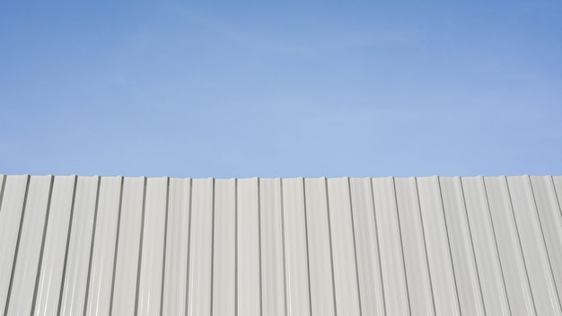 White corrugated metal wall