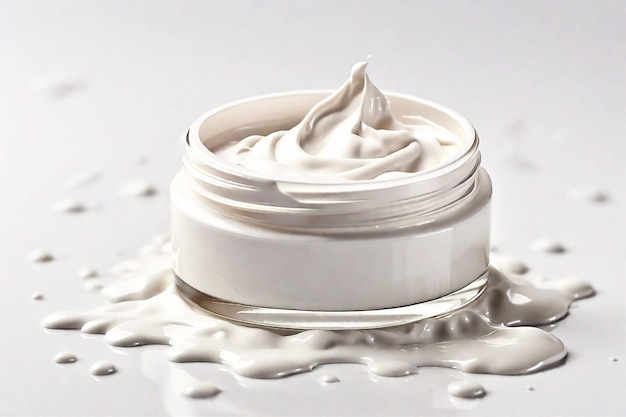 Белый косметический крем Изолированный на белом фоне Образец косметических продуктов
