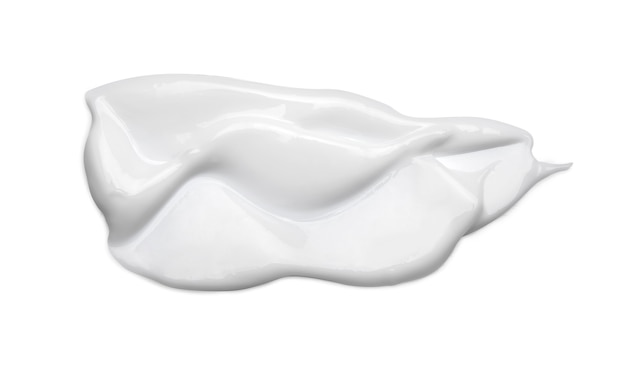 Фото Мазок белый косметический крем, изолированные на белом фоне