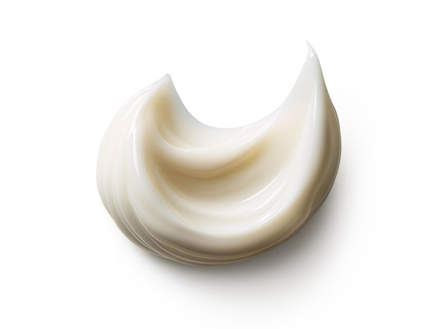 Spuma di crema cosmetica bianca isolata su bianco