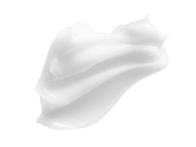 White cosmetic cream smear isolated