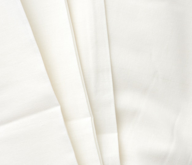 White cotton fabric folded