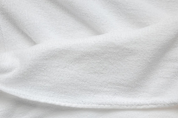 Photo white cotton fabric towel texture abstract background