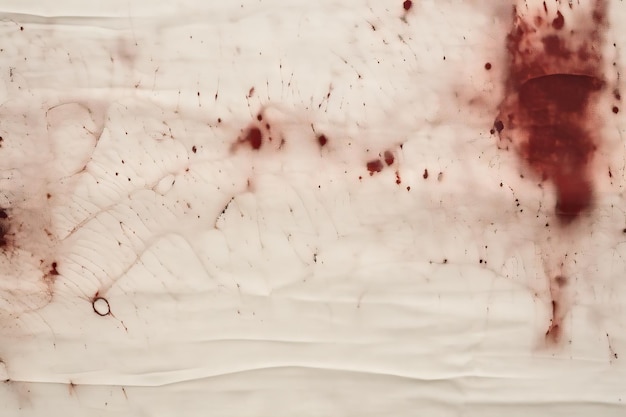 White cotton fabric with a mix of blood stains