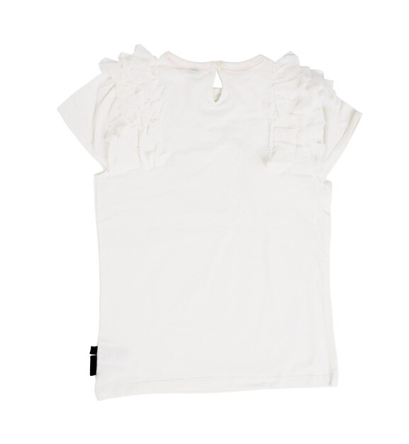 Premium Photo | White cotton frilled tshirt