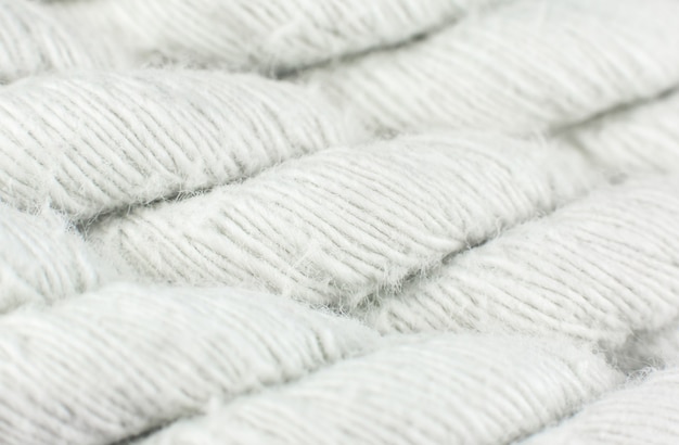 White cotton rope texture background.