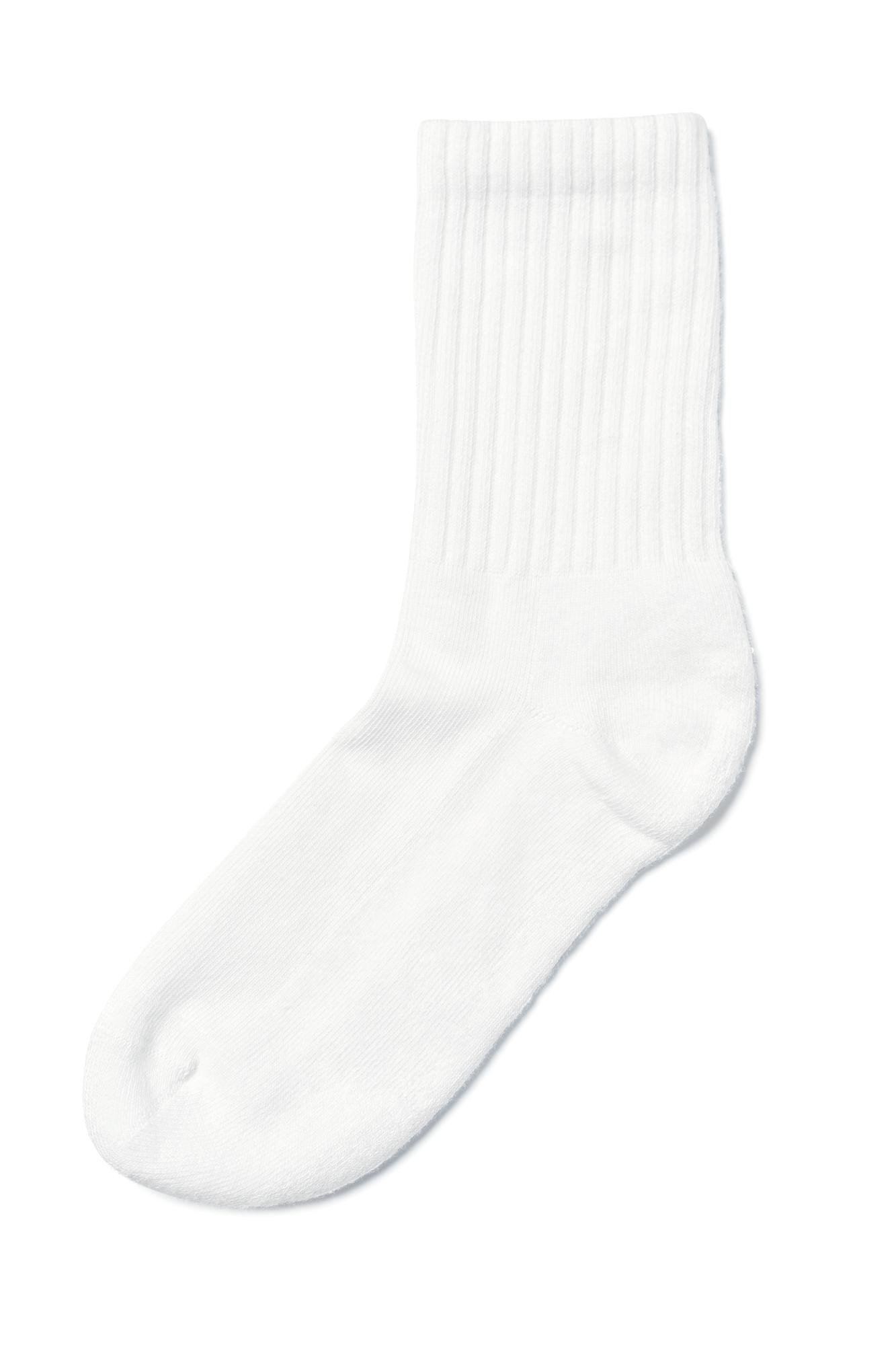 Premium Photo | White cotton sock for design on white background