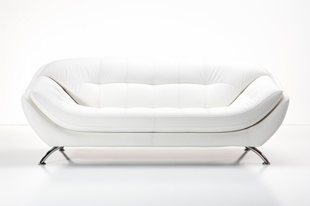 Photo a white couch sitting on top of a white floor