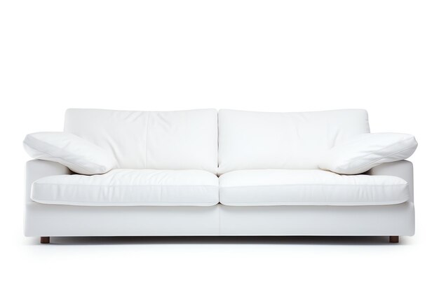 a white couch with pillows