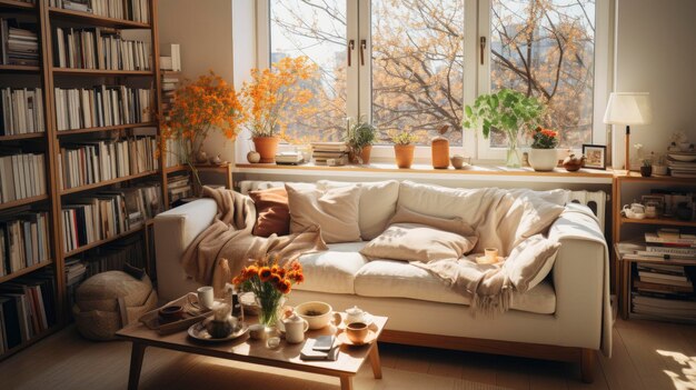 a white couch with a white pillow and a woman sleeping on it.