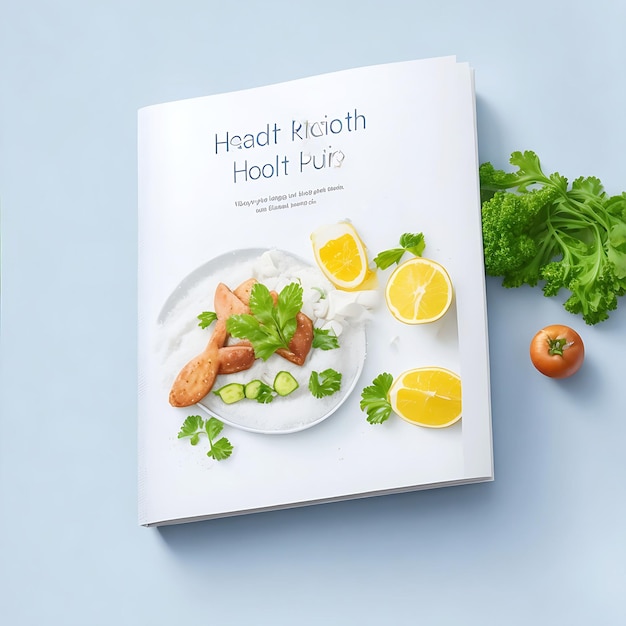 White cover of a healthy food recipe English book