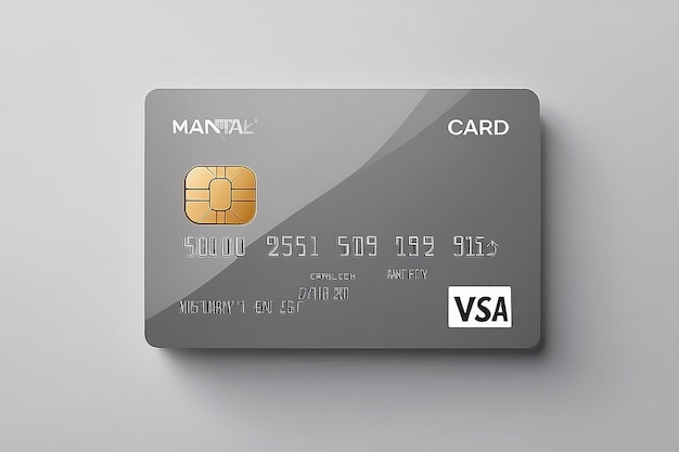 White credit card template on grey background