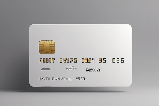 White credit card template on grey background