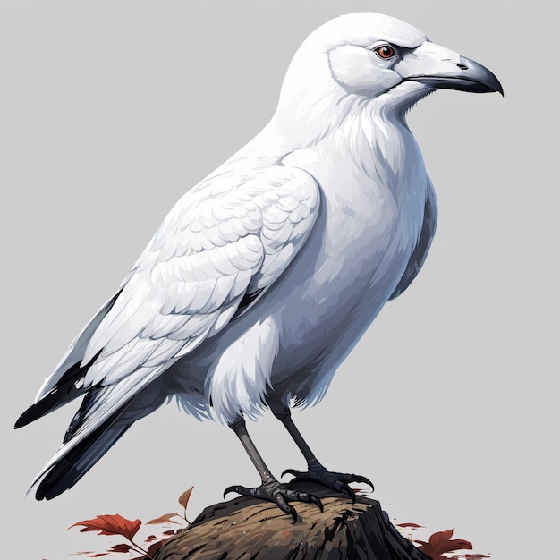 white crow on a light background