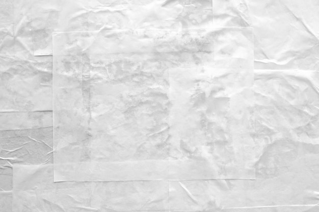 Photo white crumpled and creased paper poster texture background