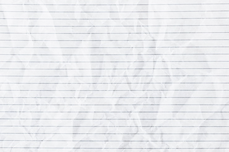 Photo white crumpled lined paper background