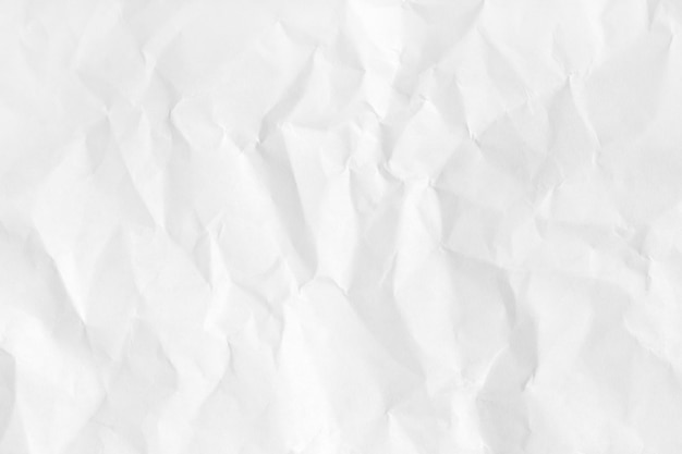 White crumpled natural paper texture for background and design.