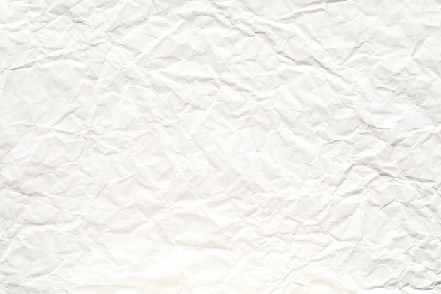 White crumpled paper background surface texture